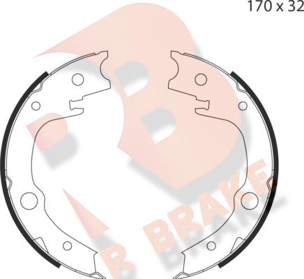 R Brake 79RBPB4041 - Brake Shoe Set, parking brake www.autospares.lv