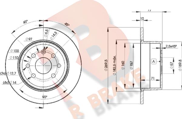 R Brake 78RBD19102 - Bremžu diski www.autospares.lv