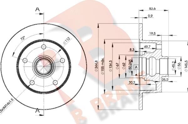 R Brake 78RBD15606 - Bremžu diski www.autospares.lv