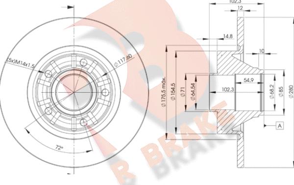 R Brake 78RBD16846 - Bremžu diski autospares.lv