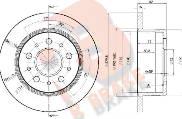 R Brake 78RBD13806 - Brake Disc www.autospares.lv