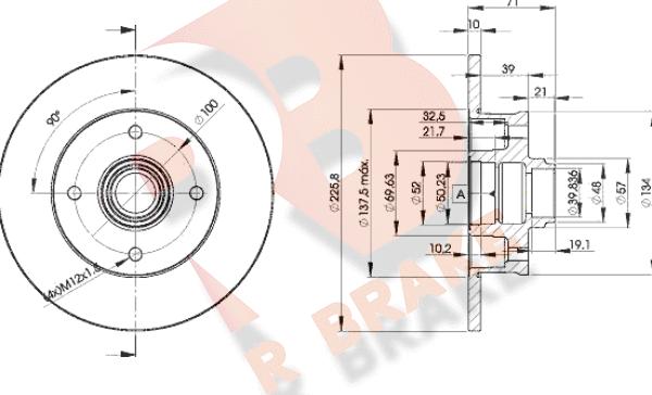 R Brake 78RBD13393 - Bremžu diski autospares.lv