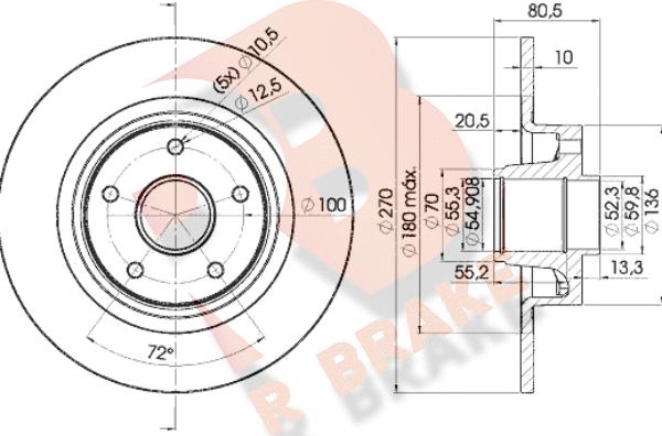 R Brake 78RBD17898 - Bremžu diski autospares.lv