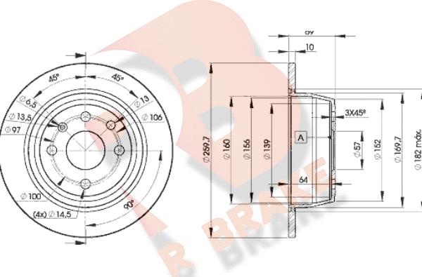 R Brake 78RBD29041 - Bremžu diski autospares.lv