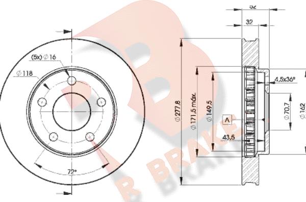 R Brake 78RBD29057 - Тормозной диск www.autospares.lv