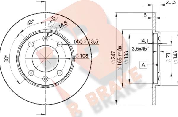 R Brake 78RBD24699 - Bremžu diski autospares.lv