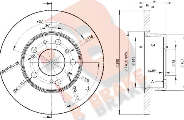 R Brake 78RBD24695 - Тормозной диск www.autospares.lv