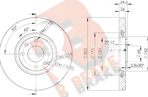 R Brake 78RBD24698 - Тормозной диск www.autospares.lv