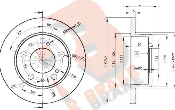 R Brake 78RBD24693 - Bremžu diski autospares.lv