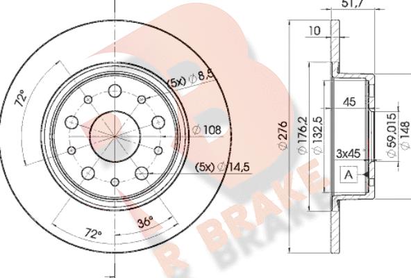 R Brake 78RBD24646 - Bremžu diski www.autospares.lv