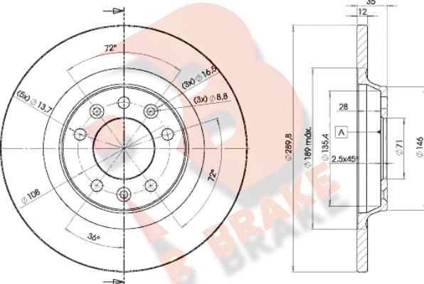 R Brake 78RBD24609 - Bremžu diski autospares.lv