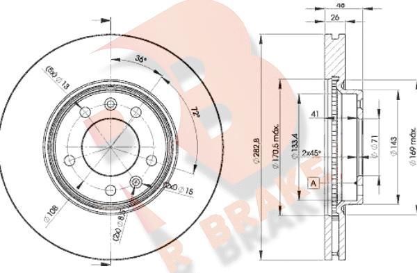 R Brake 78RBD24685 - Bremžu diski autospares.lv