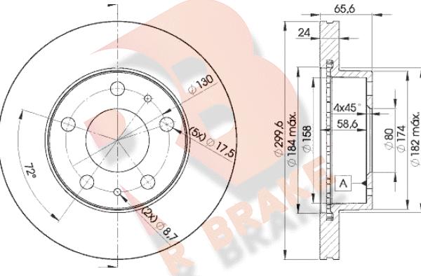 R Brake 78RBD24682 - Bremžu diski autospares.lv