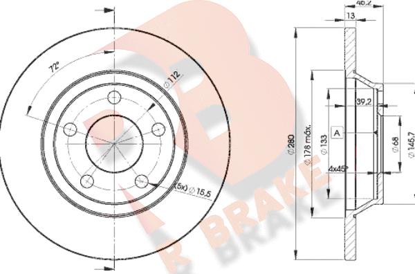 R Brake 78RBD24064 - Bremžu diski www.autospares.lv