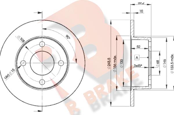 R Brake 78RBD24010 - Bremžu diski www.autospares.lv