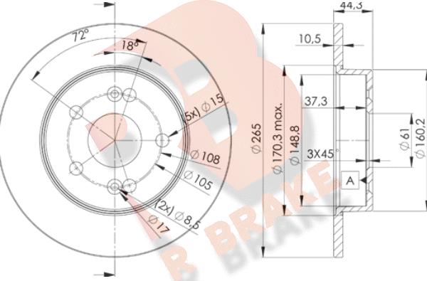 R Brake 78RBD24297 - Bremžu diski autospares.lv