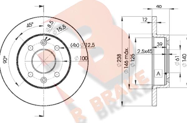 R Brake 78RBD24286 - Bremžu diski autospares.lv