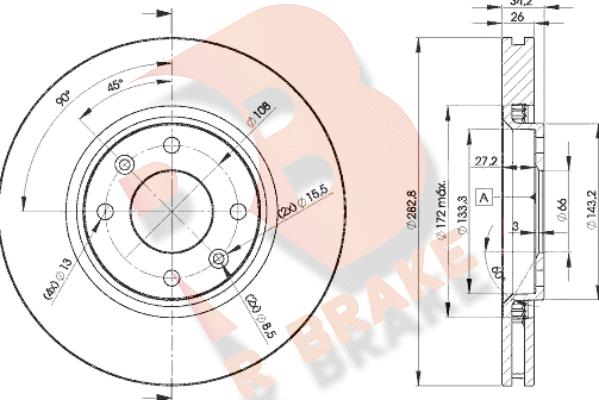 R Brake 78RBD24752 - Тормозной диск www.autospares.lv