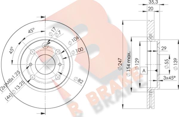 R Brake 78RBD24700 - Bremžu diski autospares.lv