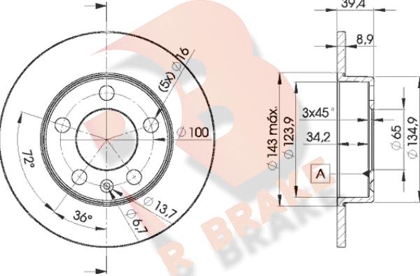 R Brake 78RBD25601 - Bremžu diski www.autospares.lv