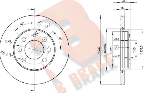 R Brake 78RBD25607 - Bremžu diski autospares.lv