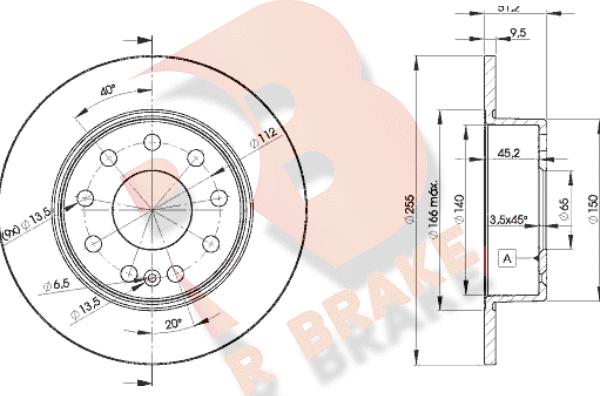 R Brake 78RBD25616 - Тормозной диск www.autospares.lv