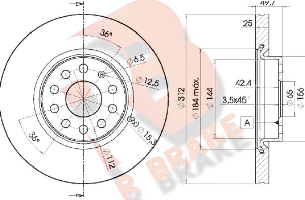 R Brake 78RBD25618 - Bremžu diski autospares.lv