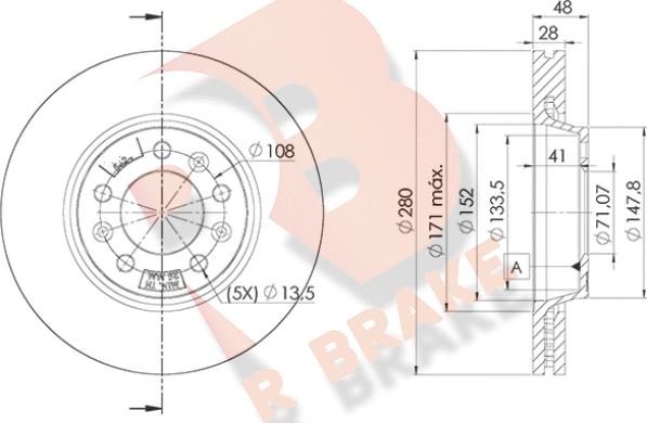 R Brake 78RBD25624 - Bremžu diski www.autospares.lv