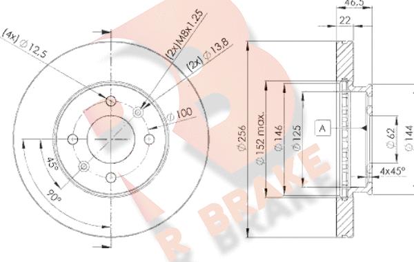 R Brake 78RBD25101 - Bremžu diski www.autospares.lv