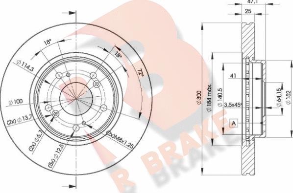 R Brake 78RBD25251 - Bremžu diski www.autospares.lv