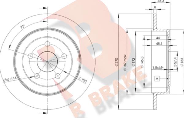 R Brake 78RBD26433 - Bremžu diski www.autospares.lv