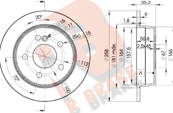 R Brake 78RBD26470 - Bremžu diski autospares.lv