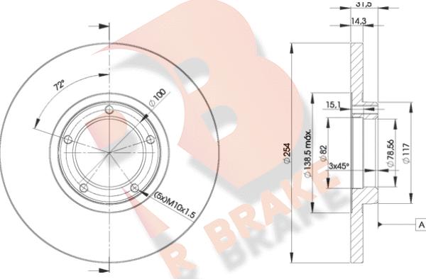 R Brake 78RBD26055 - Bremžu diski autospares.lv