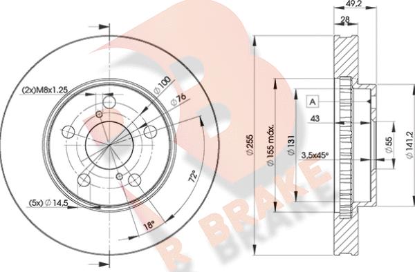 R Brake 78RBD20501 - Тормозной диск www.autospares.lv