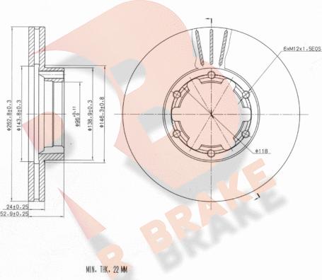 R Brake 78RBD20013 - Bremžu diski autospares.lv