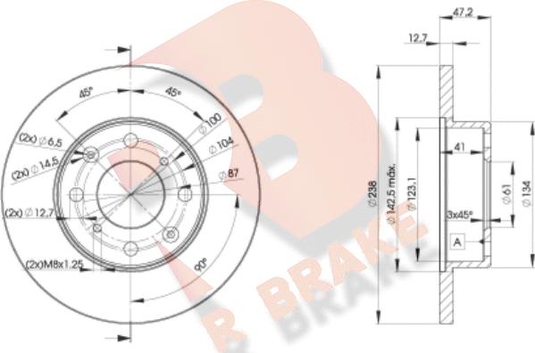 R Brake 78RBD20829 - Bremžu diski autospares.lv