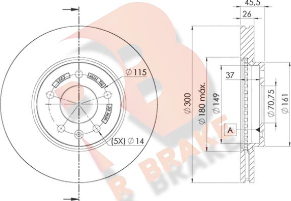 R Brake 78RBD21557 - Bremžu diski www.autospares.lv