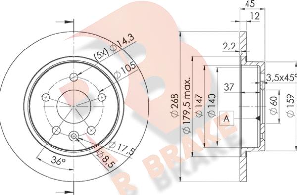 R Brake 78RBD21560 - Bremžu diski www.autospares.lv