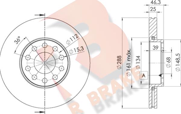 R Brake 78RBD21068 - Bremžu diski autospares.lv