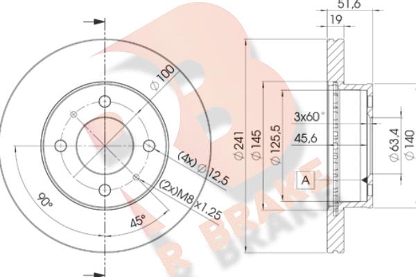 R Brake 78RBD21008 - Bremžu diski autospares.lv