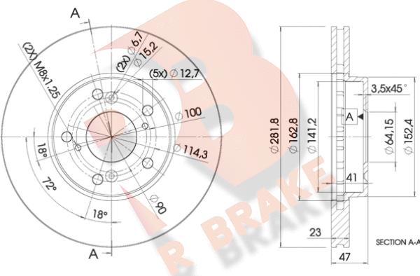 R Brake 78RBD21257 - Bremžu diski www.autospares.lv