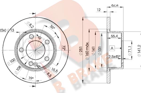 R Brake 78RBD21796 - Bremžu diski www.autospares.lv