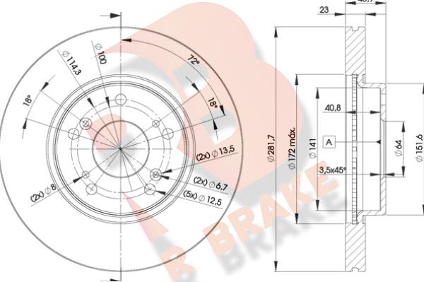 R Brake 78RBD21705 - Bremžu diski www.autospares.lv