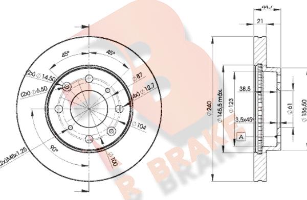 R Brake 78RBD21701 - Bremžu diski autospares.lv