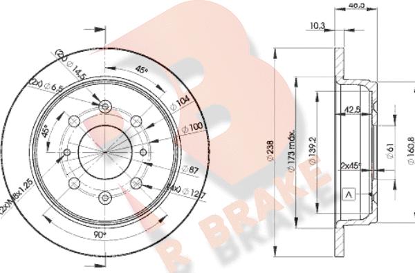 R Brake 78RBD21703 - Bremžu diski www.autospares.lv