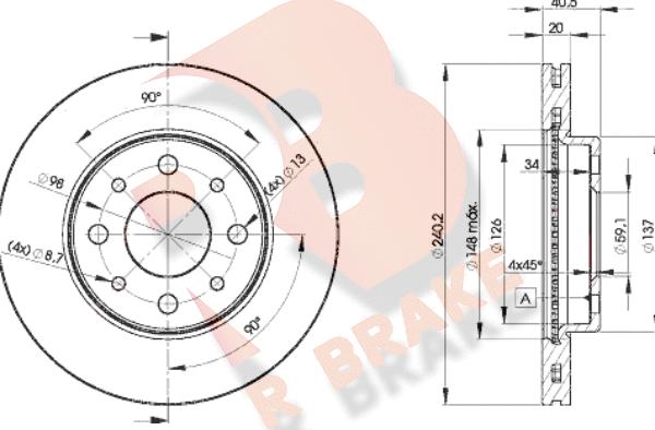 R Brake 78RBD28929 - Bremžu diski www.autospares.lv