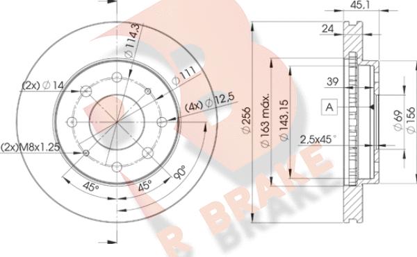 R Brake 78RBD28107 - Тормозной диск www.autospares.lv