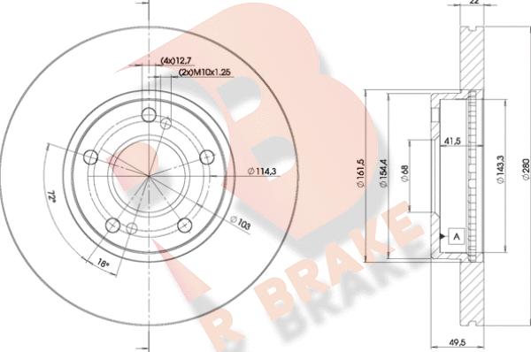 R Brake 78RBD28801 - Bremžu diski autospares.lv