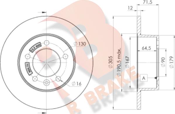 R Brake 78RBD28767 - Bremžu diski autospares.lv