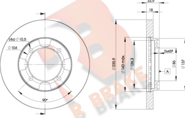 R Brake 78RBD28735 - Bremžu diski www.autospares.lv